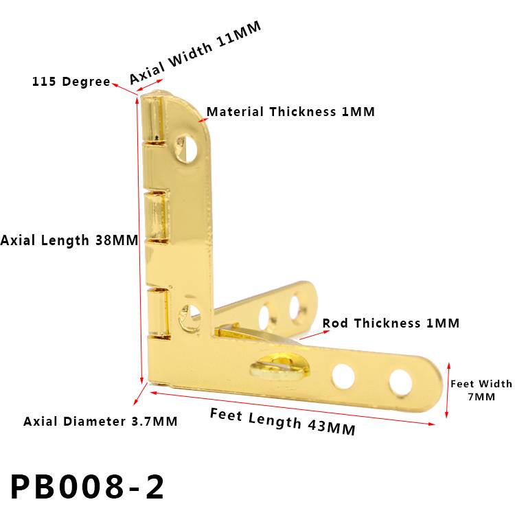 PB008-2 Small Metal Quadrant Hinge-Wine Box Metal Accessories-FOSHAN GEXIN  METAL PRODUCTS CO., LTD.