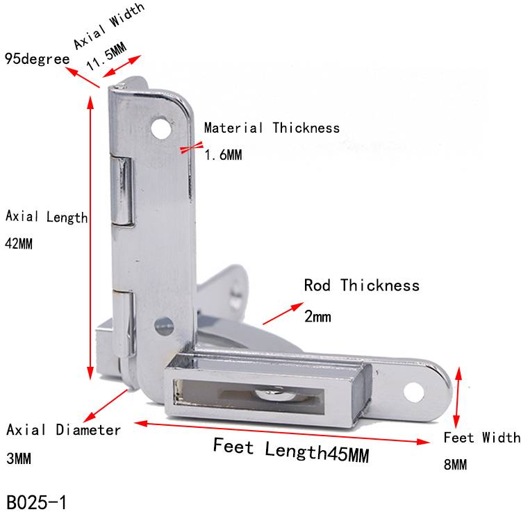 PB008-2 Small Metal Quadrant Hinge-Wine Box Metal Accessories