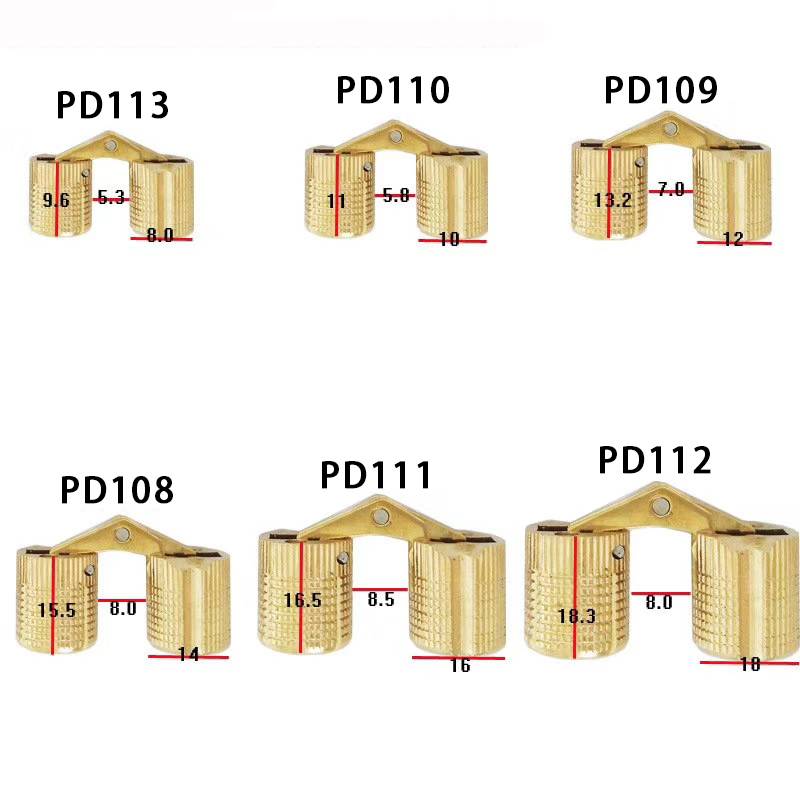 PD109 Cylindrical concealed box hinge