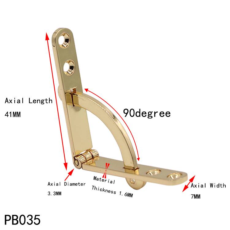 PB035 Wooden Box Metal Accessories Side Rail Quadrant Hinge