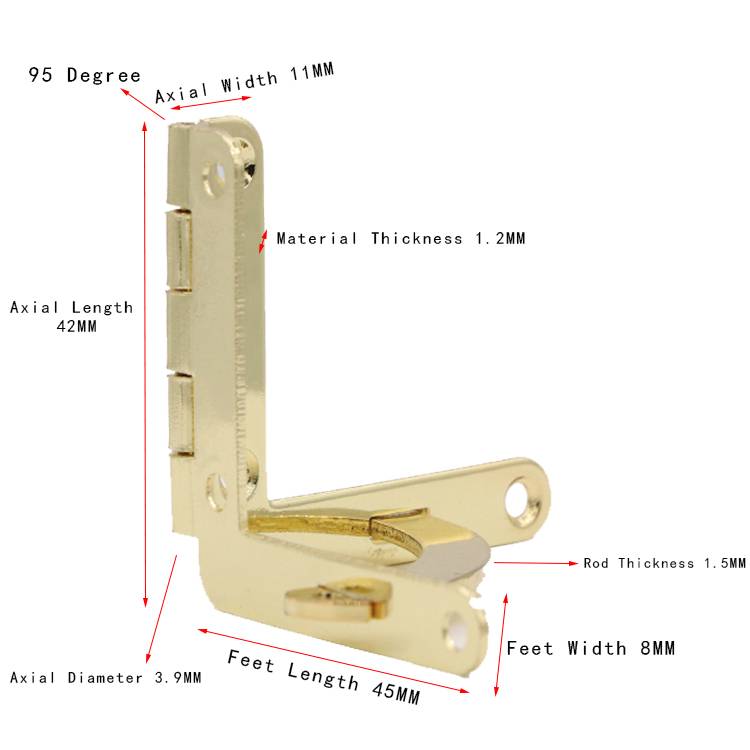 PB026 Gold Plated Quadrant Hinge