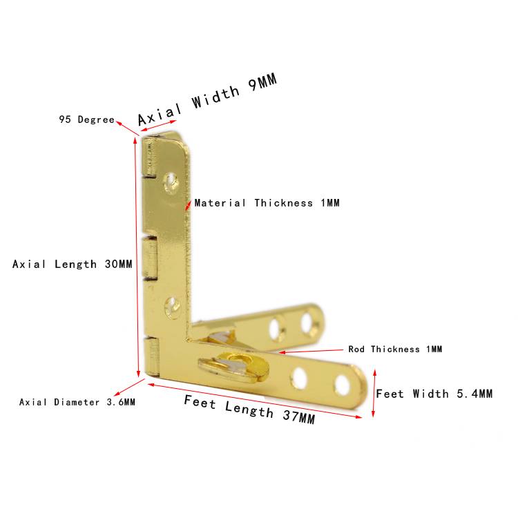 PB027 Gold Plated Box Quadrant Hinge